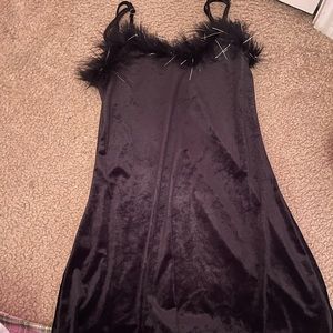 Delia’s velvet black dress